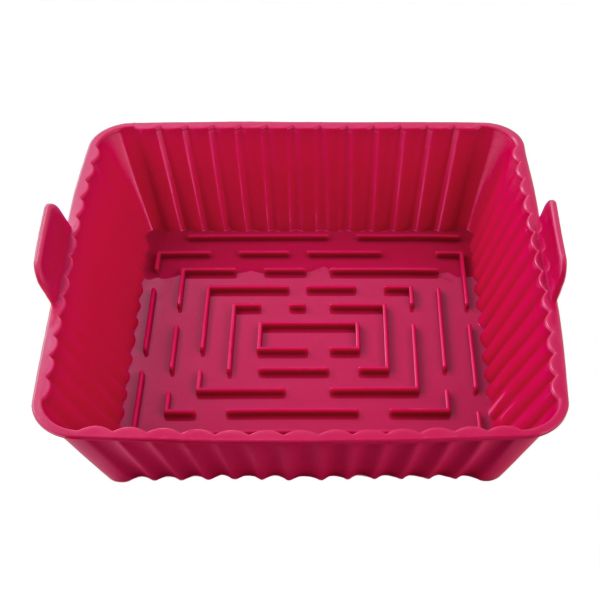 Kare Airfryer Silikon Pişirme Kabı Vişne - Özel Renk › Airfryer Ürünleri | silicolife | Link