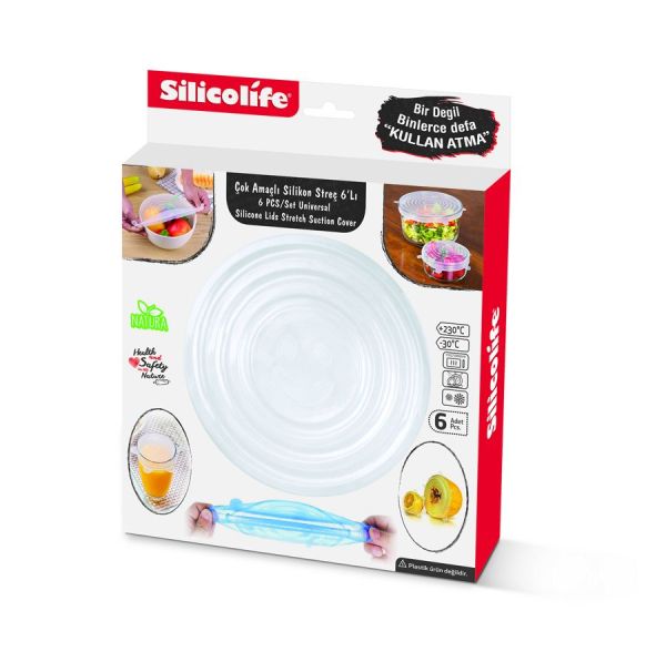 Streç Kapak 6'lı Set - Her Kaba Uyan Esnek Kapaklar › Çok Amaçlı Ürünler | silicolife | Link